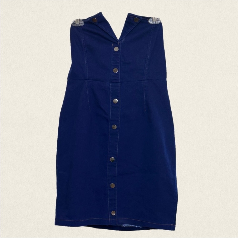 Y2K Denim Strapless Mini Dress.